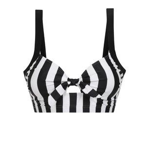 Collectif Beetle Stripe Bikini Top - Black & White
